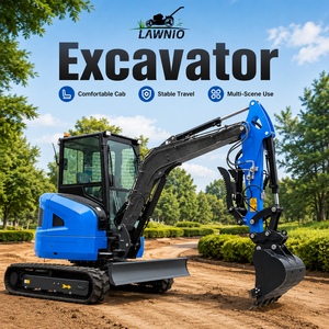 Reliable Mini Excavator Lawnio <b>Engine</b> Cabin Rubber Track Farm Garden Digging Jobsite Work Lno-e08 - Product Image 1