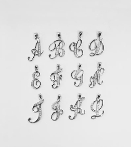 925 Sterling Silver Moissanite <b>Initial</b> Charms Minimalist Unisex Pendants Daily Wear Gift Personalized Letter Design - Product Image 3