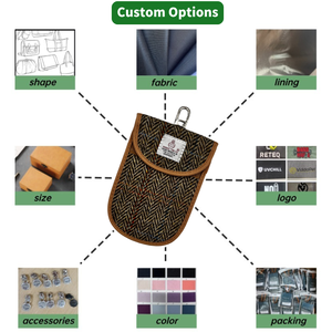 Pochette Faraday en tissu de <span class=keywords><strong>laine</strong></span> pour clés de voiture, boîte de sécurité anti-interférence pour télécommandes de voiture, vente en gros OEM - Product Image 6