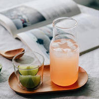 Nouveau style clair Une personne buvant bouteille d'eau froide ensemble jus thé bière Carafe verre pichet cruche ensemble avec tasse