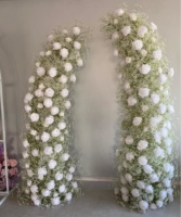 Décorations de mariage, fleurs personnalisées, arche élégante en fleurs de gypsophile en soie pour les cérémonies de mariage, la maison et le jardin, les fêtes en plein air