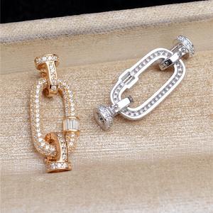 Boucle de collier long en argent S925, boucle de collier en perles DIY avec cuir et acier, tête de boucle longue 5575 - Product Image 2