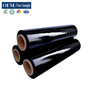 Envoltura Elástica de Polietileno Negra de 80 Gauge, <span class=keywords><strong>600</strong></span> mm x 50 kg, Brillante, Suave, Resistente a la Humedad, para el Transporte de Mercancías de Alto Valor - Product Image 1