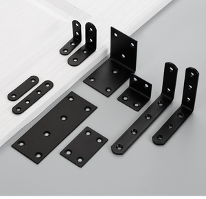 Soporte de Esquina para Muebles, Resistente, de Acero Inoxidable Negro Engrosado, Placa de Reparación Plana en Forma de L y T para Soporte de Estantes de Gabinetes de Madera - Product Image 3