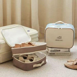 Sac à chaussures portable à double couche pour les voyages et les déplacements professionnels, organisateur de bagages anti-poussière et anti-humidité avec fermeture à glissière - Product Image 5
