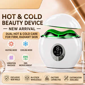 Masseur électrique raffermissant visage et cou, thérapie par lumière rouge chaude et froide, outil facial Gua Sha pour usage domestique, soin des yeux - Product Image 1