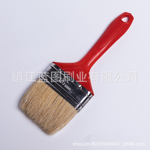 Pinceau plat à poils de porc, manche en plastique rouge, 12-18 mm, origine Zhenjiang, pour peinture - Product Image 1