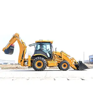 Backhoe Loader With 6 In 1 Bucket Enables Multifunctional Operation Digging And Dozing