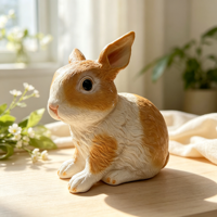 Figurine de lapin en résine pour jardin, décoration extérieure personnalisée, statue de lapin mignonne en gros pour patio, cour, maison, souvenir, cadeau, décoration