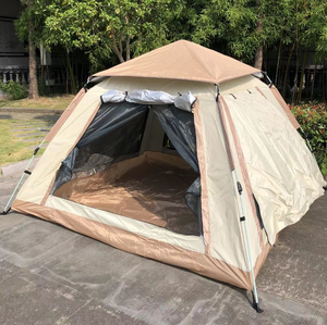 Carpa de Camping Verde para 4-6 Personas, Plegable y Portátil, con Ribete Naranja y Puerta de Malla - Product Image 6