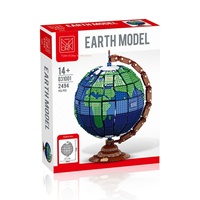 Série créative MOC, ensemble de blocs de construction DIY, modèle de puzzle de globe à l'échelle 1:8, jouet en plastique ABS, >14 ans, bâtiments modernes, unisexe, 031001