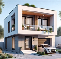 Maison villa préfabriquée résistante au feu de deux étages avec 4 chambres à vendre petite résidence de 130m2 préfabriquée