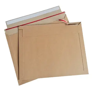 Enveloppe postale auto-scellante en papier kraft brun personnalisé avec fermeture auto-adhésive Impression de logo Emballage Sac d'expédition express sûr