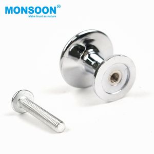 מטבח מינימליסטי מוסתר עגול ראש ידית כרום ידית ידית ידית ארון מגירות סגסוגת אבץ ידית מטבח עם ברגים - Product Image 5