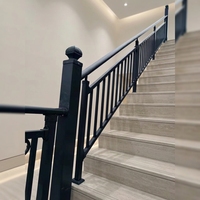 Rampe d'escalier en alliage d'aluminium, résistante à la rouille et à l'eau, murale, facile à installer pour les bâtiments et balcons