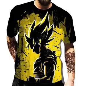남성 의류 티셔츠 여름 프린트 대형 셔츠 3D 애니메이션 인기 티셔츠 패션 캐주얼 스트리트웨어 도매 T 셔츠