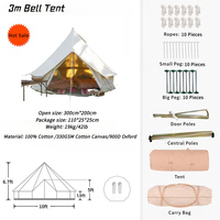 Grande tente cloche en toile de coton de luxe 330GSM, imperméable, pour le camping en plein air, le glamping, les hôtels, les centres de villégiature, les yourtes, les campings