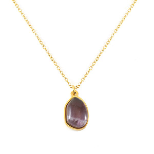 Zogxin Natural Stone Pendant Necklace Stainless Steel Irregular Shape For Women Everyday Wearing Clavicle Chain - Product Image 5