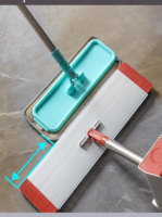 Serpillère plate en aluminium robuste Realida avec manche télescopique, panier en plastique pour le nettoyage des sols, serpillère plate en microfibre auto-essoreuse