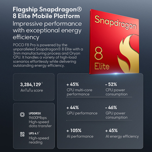 Smartphone POCO F8 Pro 5G, version mondiale, dernier modèle, Snapdragon 8 Elite, écran AMOLED HyperRGB 6,59 pouces 120 Hz, 6210 mAh, charge 100 W, NFC - Product Image 4