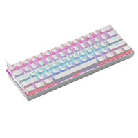 HZGAMER 61 touches clavier mécanique sans fantôme axe thé vert lumière mixte filaire petite taille bureau de jeu pour ordinateur portable éclairage couleur