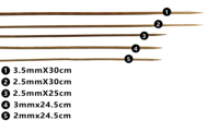 Brochettes en bambou carbonisé jetables à long manche, écologiques, haute dureté, pour fumeurs, noires