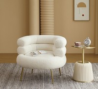 Chaise de couchage chaise longue Teddy tissu peau de mouton Boucle canapé chaise Teddy Sherpa blanc fauteuil Faux peau de mouton Boucle chaise