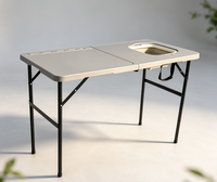 La nouvelle table pliante portable en plastique avec évier pour barbecue et pêche