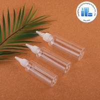 Flacon cosmétique en plastique PET transparent de 100 ml, forme cylindrique, avec bouchon à bec pointu, pour huile capillaire