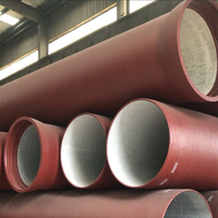 Tuyau en fonte ductile rond de 80 mm Dn 450 K9 900 mm En545 Dn800c avec revêtement en ciment
