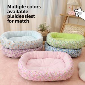 Blumen gemusterte bequeme Tiefschlaf Haustier Zwinger/Katze Winter bett All Seasons Hunde matte für kleine mittelgroße Hunde Katzen - Product Image 3