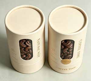 กล่องกระดาษทรงกลมแบบกำหนดเองสำหรับบรรจุภัณฑ์กาแฟ ชา  ทำจากกระดาษคราฟท์สีน้ำตาล - Product Image 4