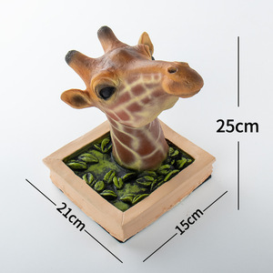 Cadre photo 3D girafe à suspendre, décoration murale réaliste en forme d'animal, artisanat pour salon, art encadré moulé par injection, artificiel - Product Image 4