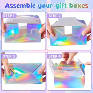 Custom Logo New Design Birthday Gift Packaging Holographic Paper Box <b>for</b> Parties and <b>Wedding</b> - Product Image 4