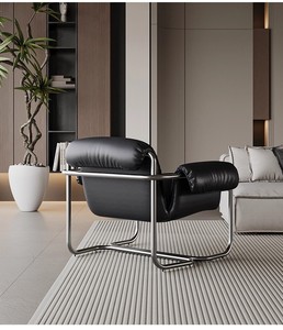 Modern <strong>Acapulco</strong> Sling Lounge <strong>Chair</strong> Comfortable Leather Hanging <strong>Chair</strong> for Living Room - Product Image 3