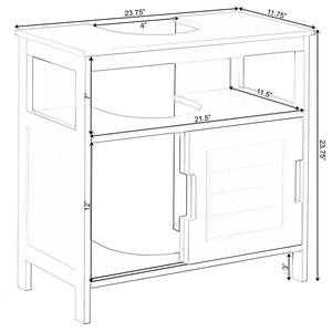 Base de fregadero de tocador blanca 2 Almacenamiento de gabinete organizador en forma de U sobre el almacenamiento del inodoro para accesorios de piezas de <span class=keywords><strong>baño</strong></span> - Product Image 5