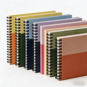 Quaderno Personalizzato Bicolore con LOGO Personalizzato, Diario <span class=keywords><strong>a</strong></span> Blocchi di Colore Verticali, Quaderno <span class=keywords><strong>a</strong></span> <span class=keywords><strong>Righe</strong></span> Personalizzato, Quaderno <span class=keywords><strong>a</strong></span> <span class=keywords><strong>Spirale</strong></span> Minimalista e Carino - Product Image 3