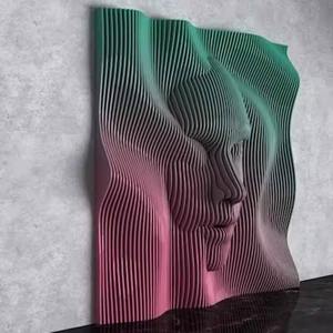 MLWD 013 - Sculpture d'art personnalisée en caoutchouc durable, design moderne de luxe, panneau mural en bois massif, décoration de salon/hôtel - Product Image 3