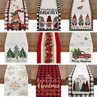72 en hiver décoration de table de style ferme de Noël de Noël, chemin de table de Noël à carreaux de buffle rouge et noir en lin