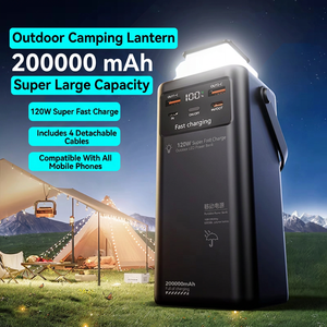 โคมไฟตั้งแคมป์กลางแจ้ง แบตสำรอง 200000mAh พร้อมระบบชาร์จเร็ว 120W และไฟ LED สำหรับอุปกรณ์พกพา - Product Image 1