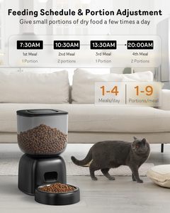 Distributeur automatique de nourriture pour chat WIFI Enregistreur vocal chronométré 10s Mangeoire pour animaux de compagnie à piles pour chats chiens 4 repas quotidiens en plastique - Product Image 6