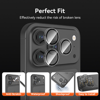 Protection d'objectif d'appareil photo en verre trempé AR en gros pour iPhone 15 16 17 Pro Max Plus, couverture intégrale 9H anti-rayures