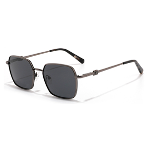 Gafas de sol rectangulares con montura completa, montura plateada, lentes verdes, unisex, protección solar UV400 para adultos - Product Image 4
