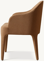 Fauteuil de salle à manger rembourré, chaise de salle à manger en tissu courbé intégré avec pieds coniques, chaise d'appoint moderne pour la maison et l'usage commercial