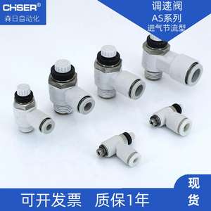 Vanne de régulation de vitesse pneumatique à angle droit série SMC, connecteur rapide en plastique, filetage d'entrée d'air, vannes de contrôle d'échappement - Product Image 2