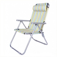 Fauteuil de plage pliant portable en métal, grand fauteuil de loisirs réglable pour voiture, camping, dossier confortable, pêche