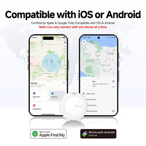 Étui en cuir MiLi MiTag Duo pour traceur MiTag avec porte-clés pour localisateur compatible iOS/Android - Noir, double <span class=keywords><strong>AirTag</strong></span> certifié MFi et Google - Product Image 5