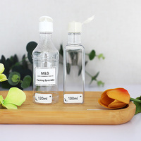 Mini botellas de plástico impresas personalizadas 30ml/35ml/50ml/100ml/120ml botella redonda cuadrada transparente