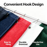 Serviette de golf en coton personnalisée de qualité supérieure, résistante aux taches, super absorbante, douce, pliable en trois, avec crochet pour clubs de golf et sports.