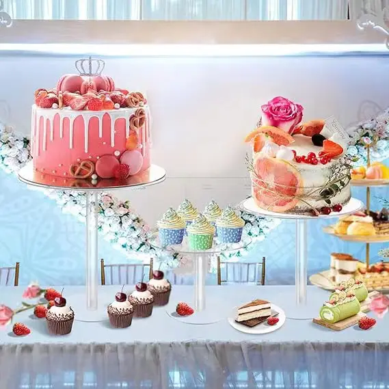 Acryl Trouwtafel Midden Bloemenrek Bord Cake Dessert Display Rack Banketten Feesten Elegante Bruiloft Tafelblad Decoratie